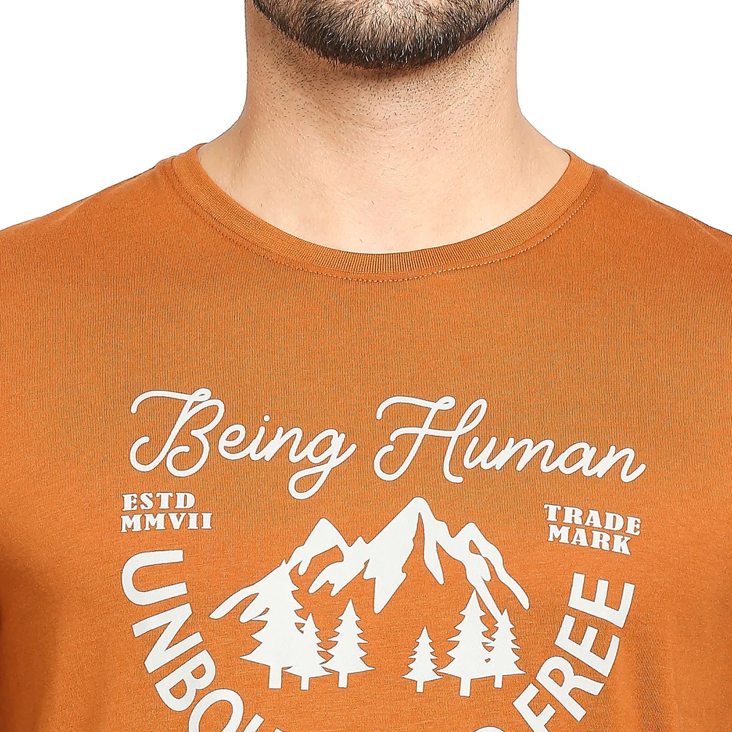 Brown Regular Fit Men's Short Sleeves T-Shirt by Being Human Clothing