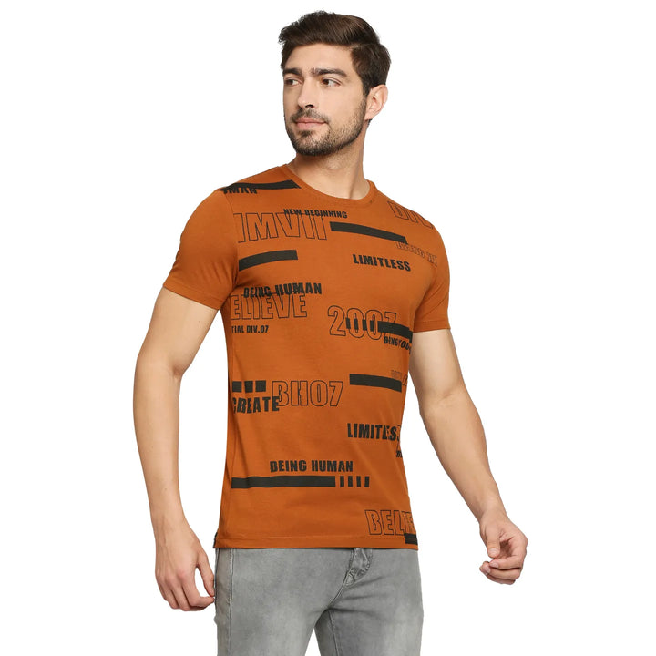 Rust Regular Fit Men's Short Sleeves T-Shirt by Being Human Clothing