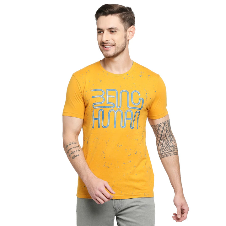 Yellow Regular Fit Men's Short Sleeves T-Shirt by Being Human Clothing