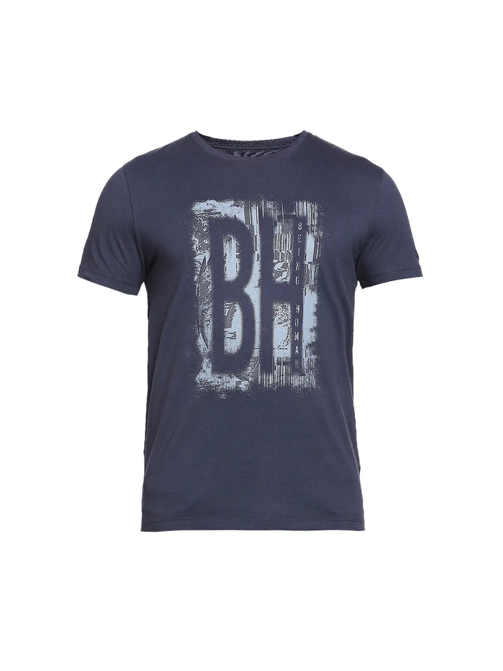 Blue Regular Fit Men's Short Sleeves T-Shirt by Being Human Clothing