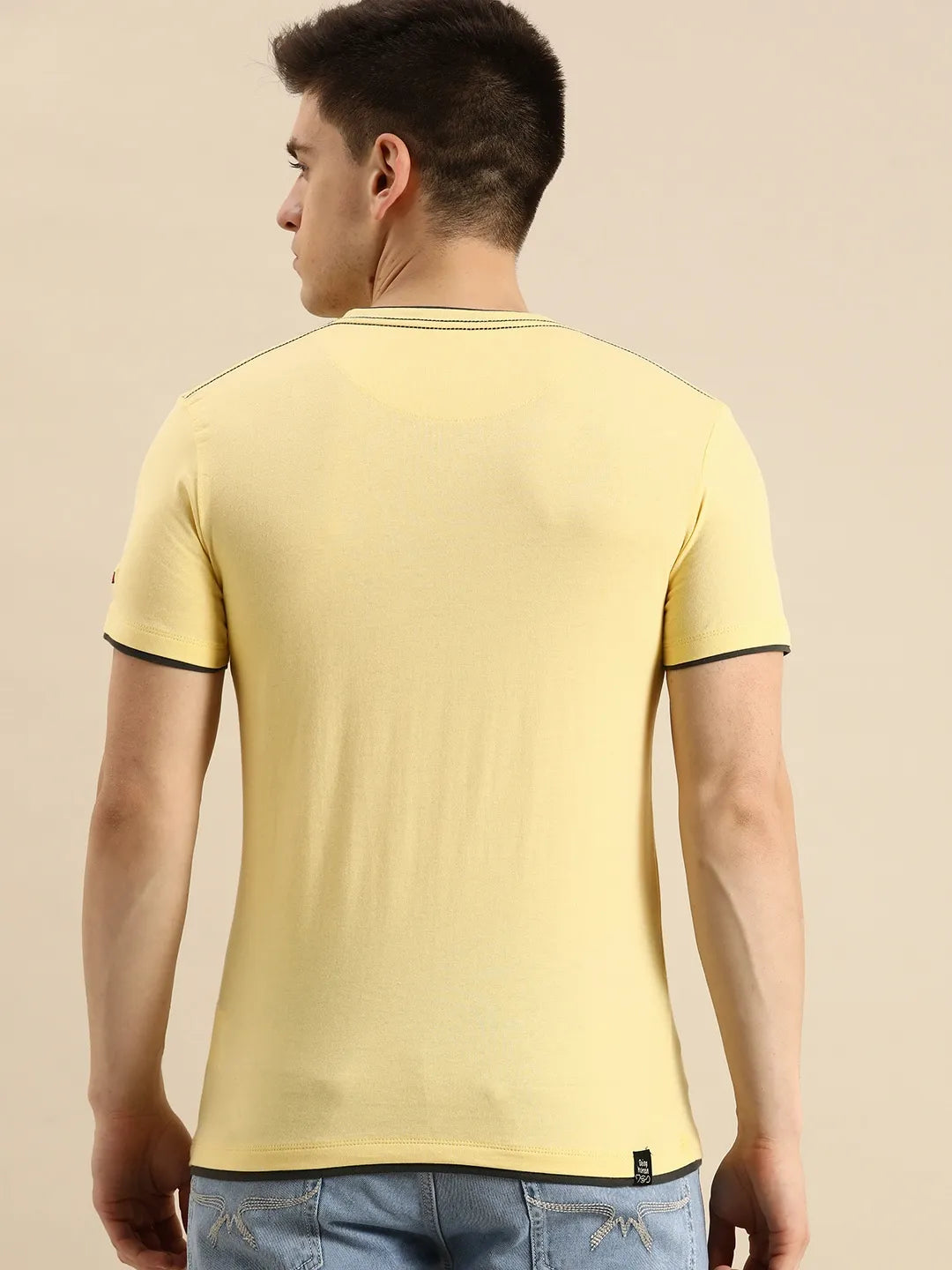 Yellow Regular Fit Men's Short Sleeves T-Shirt by Being Human Clothing