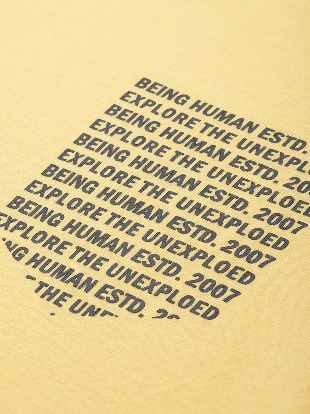 Yellow Regular Fit Men's Short Sleeves T-Shirt by Being Human Clothing