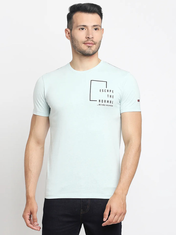Grey Regular Fit Men's Short Sleeves T-Shirt by Being Human Clothing