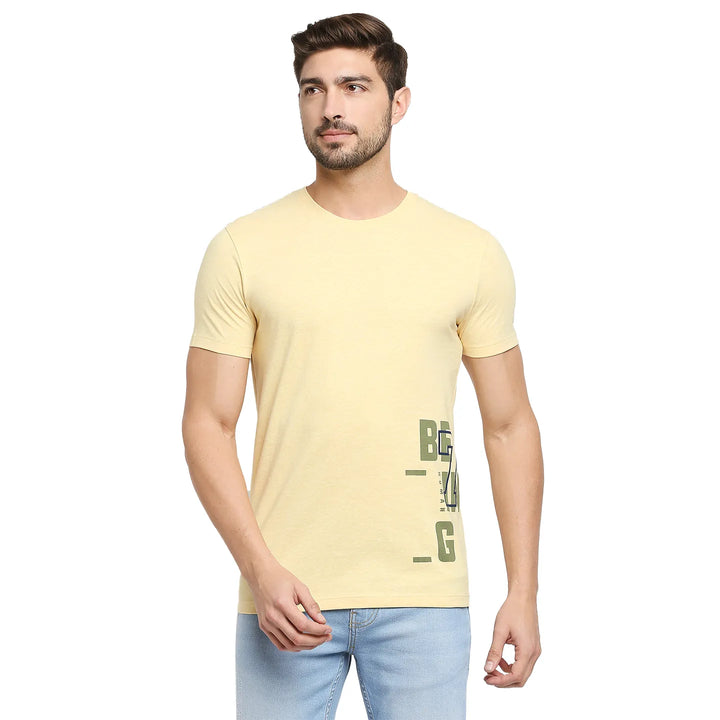 Yellow Regular Fit Men's Short Sleeves T-Shirt by Being Human Clothing