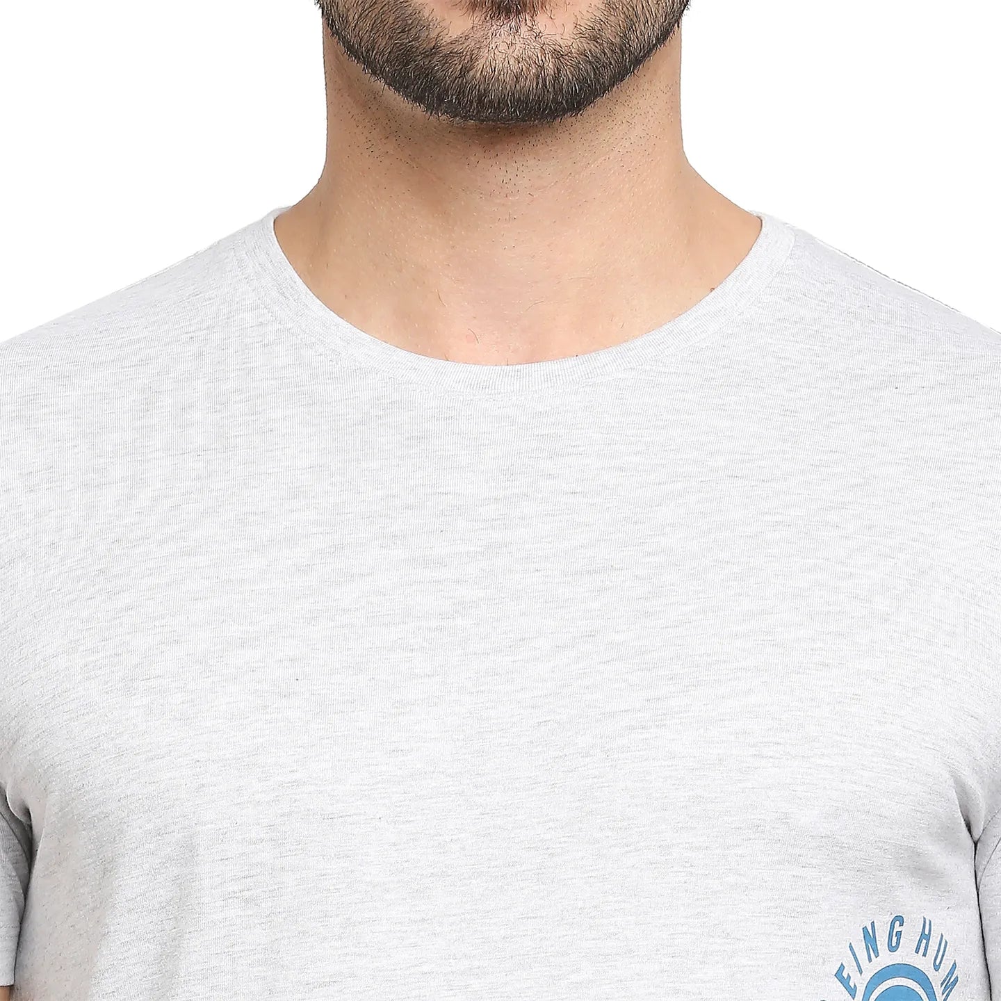Grey Regular Fit Men's Short Sleeves T-Shirt by Being Human Clothing