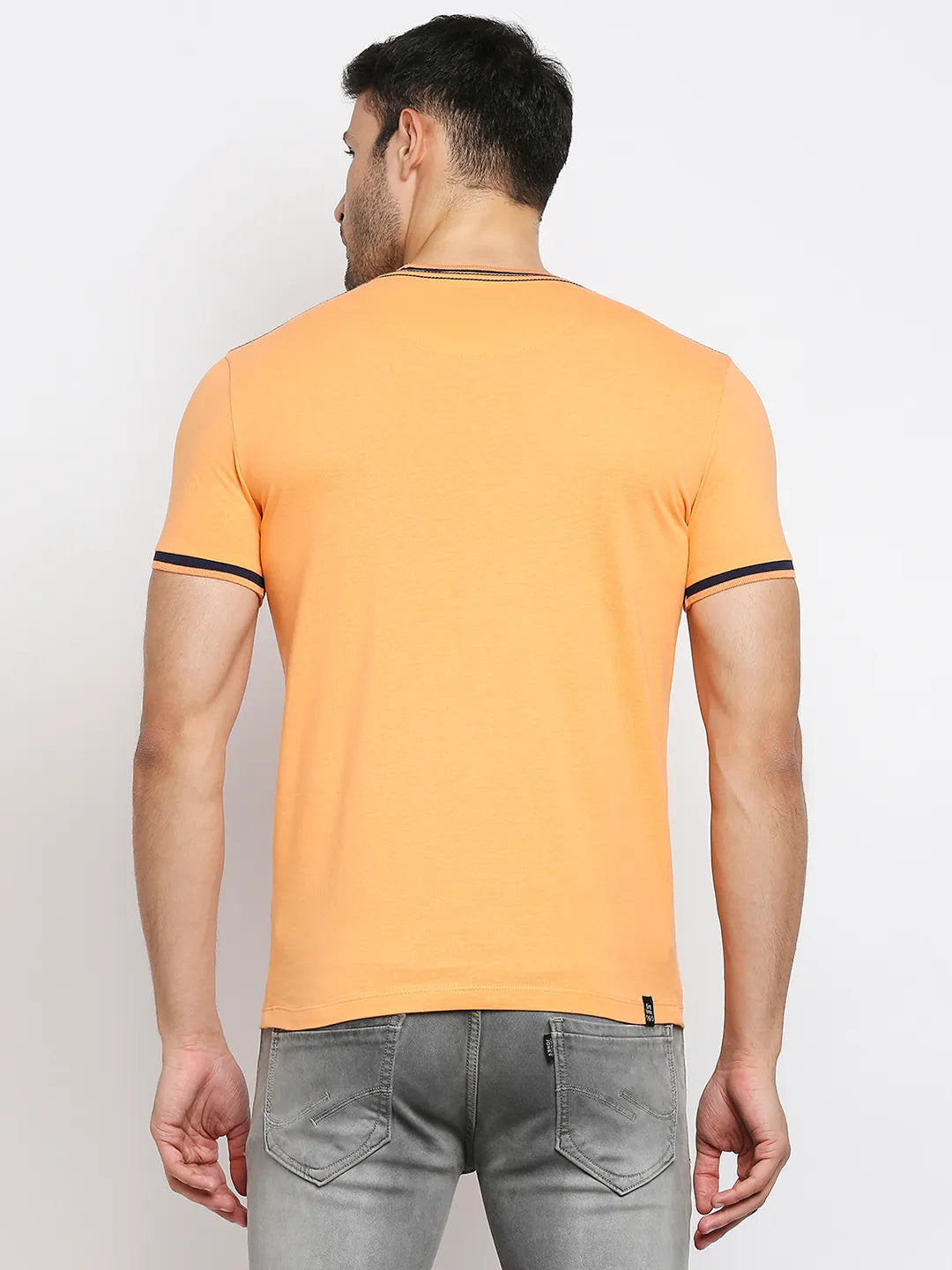 Orange Regular Fit Men's Short Sleeves T-Shirt by Being Human Clothing
