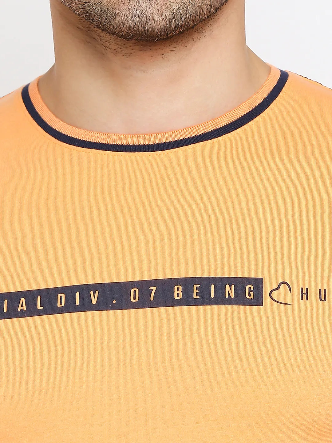 Orange Regular Fit Men's Short Sleeves T-Shirt by Being Human Clothing