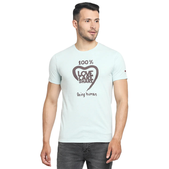 Grey Regular Fit Men's Short Sleeves T-Shirt by Being Human Clothing
