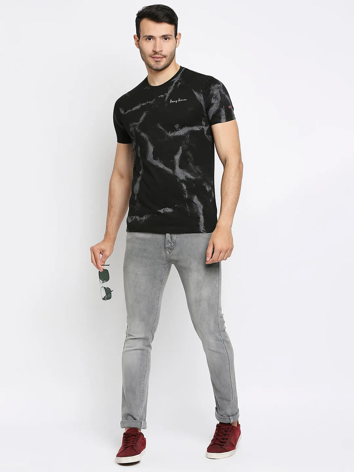 Black Regular Fit Men's Short Sleeves T-Shirt by Being Human Clothing