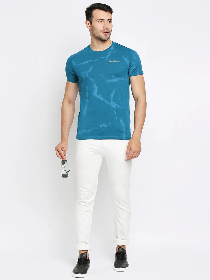 Teal Regular Fit Men's Short Sleeves T-Shirt by Being Human Clothing