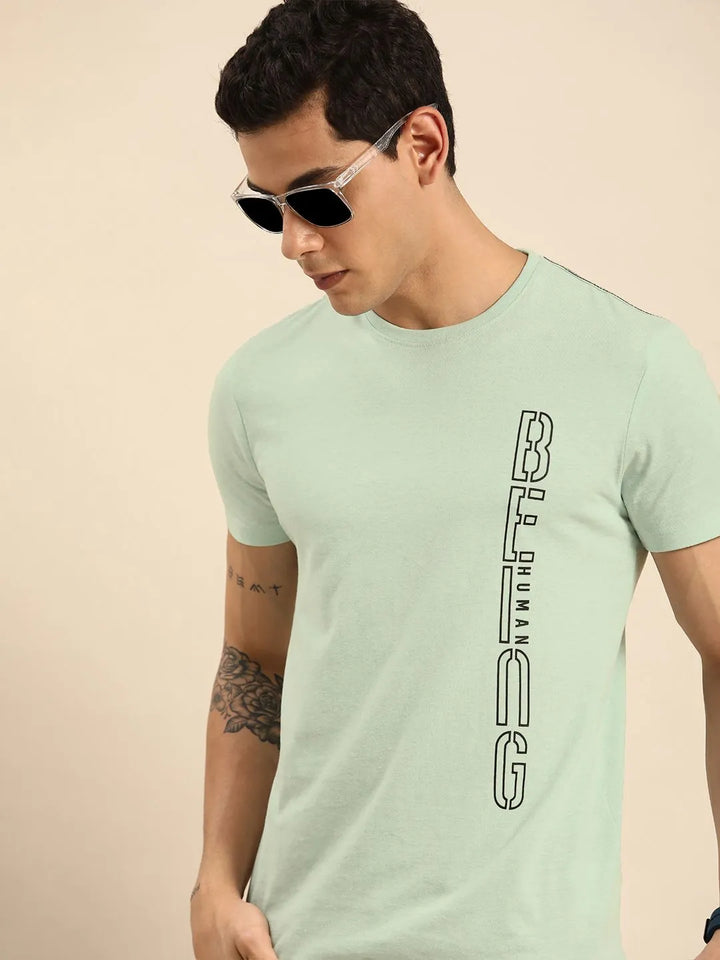 Grey Regular Fit Men's Short Sleeves T-Shirt by Being Human Clothing