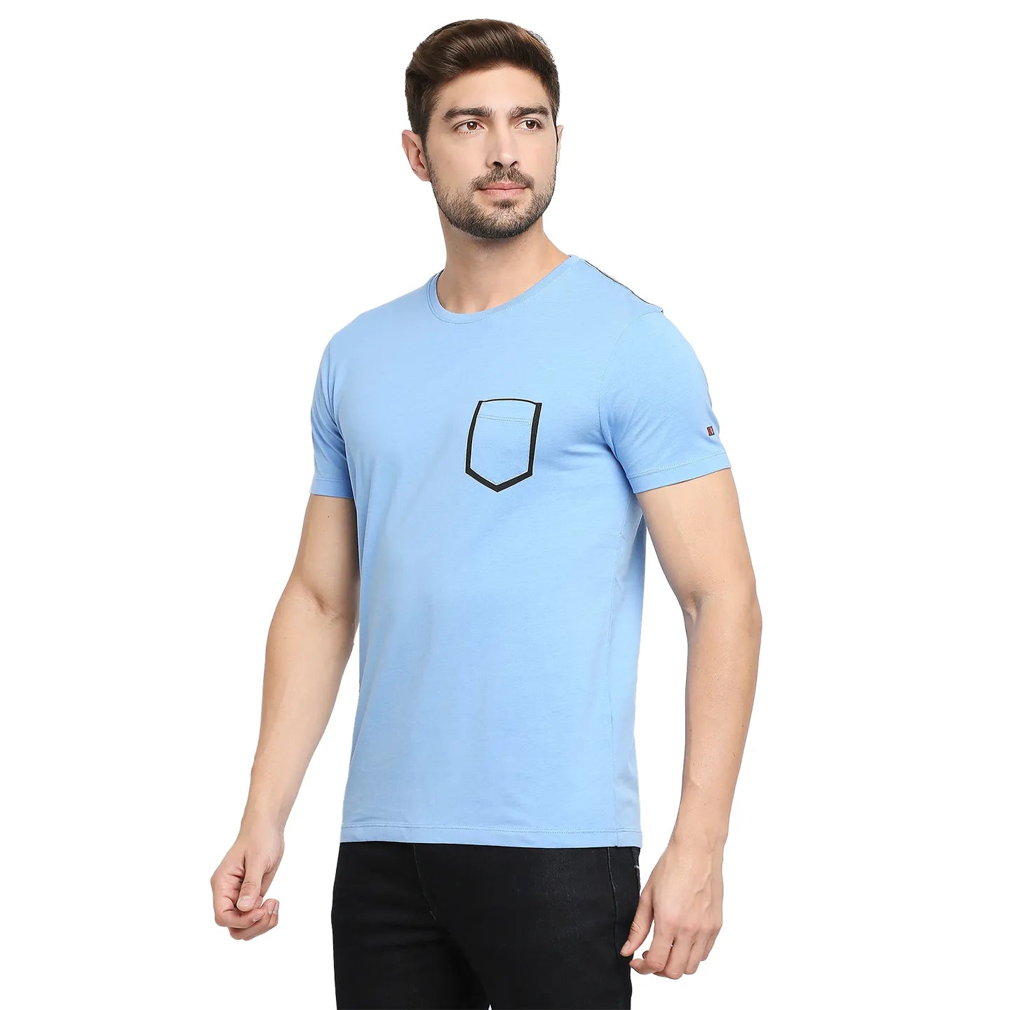 Blue Regular Fit Men's Short Sleeves T-Shirt by Being Human Clothing