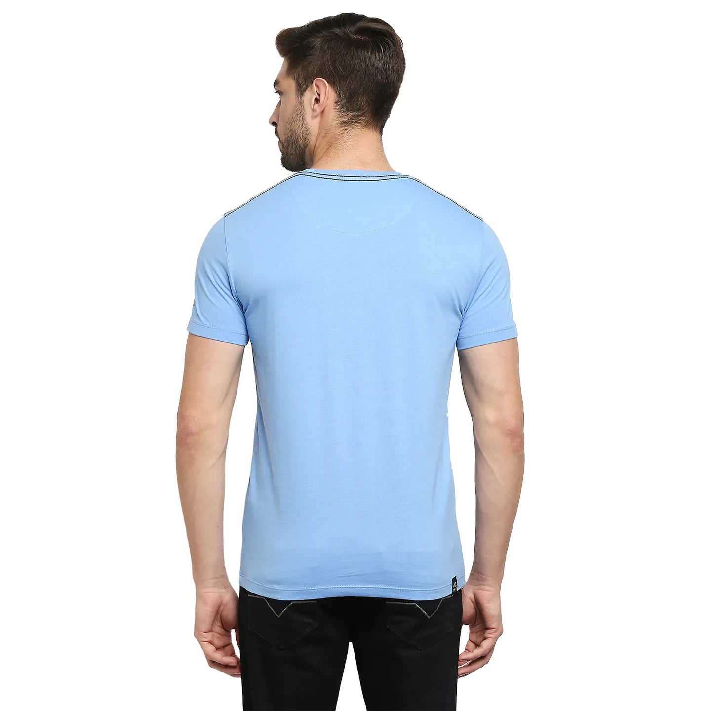 Blue Regular Fit Men's Short Sleeves T-Shirt by Being Human Clothing