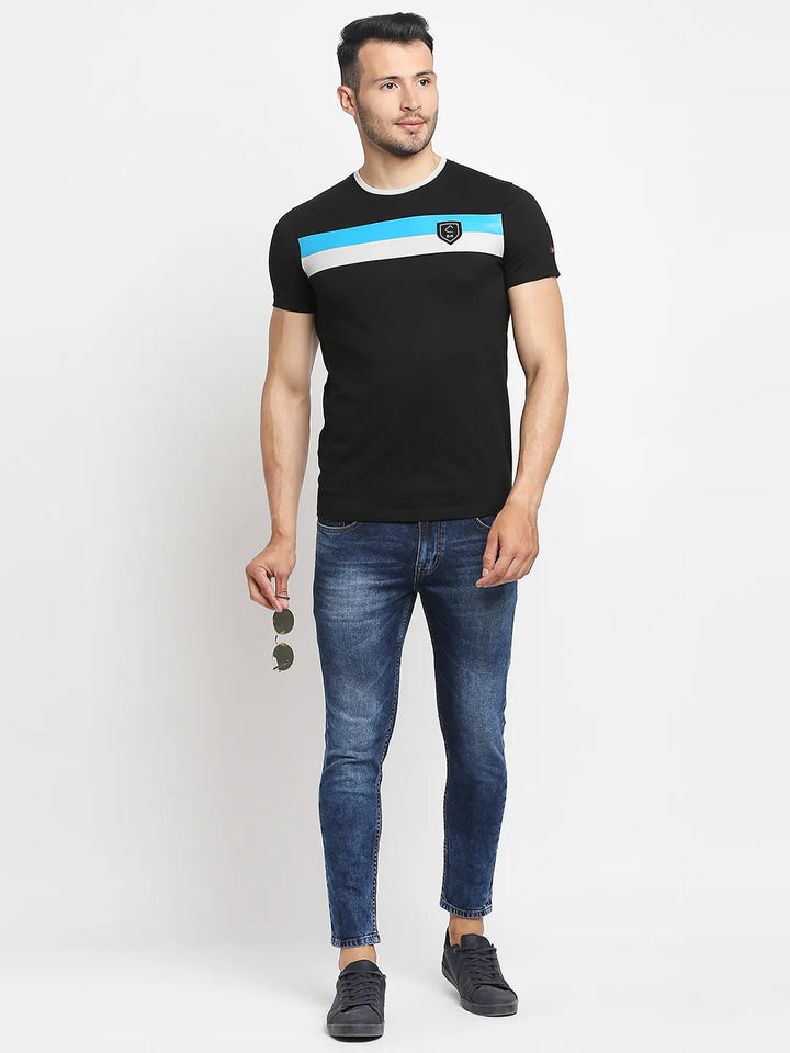 Black Regular Fit Men's Short Sleeves T-Shirt by Being Human Clothing