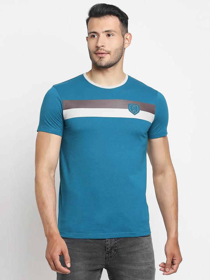 Teal Regular Fit Men's Short Sleeves T-Shirt by Being Human Clothing
