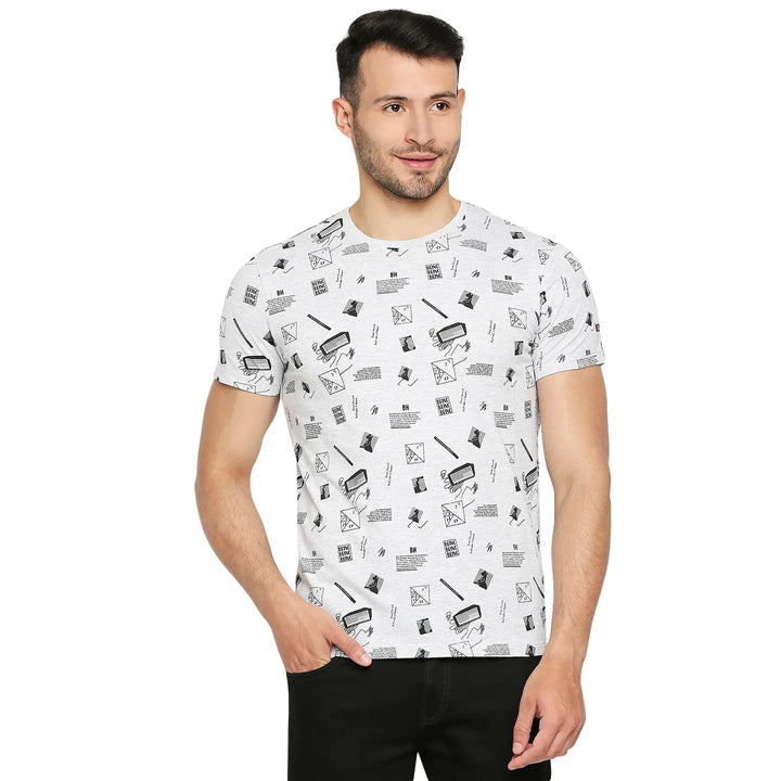 Grey Regular Fit Men's Short Sleeves T-Shirt by Being Human Clothing