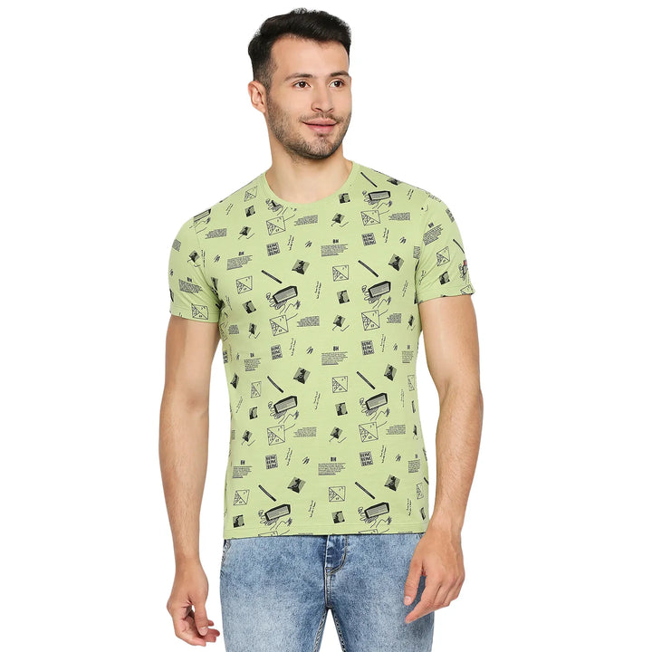 Green Regular Fit Men's Short Sleeves T-Shirt by Being Human Clothing