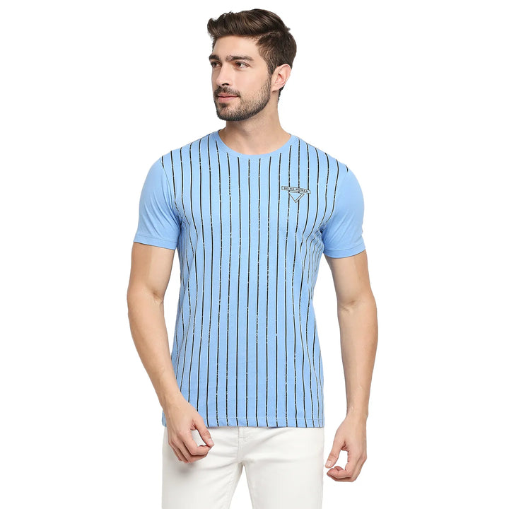 Blue Regular Fit Men's Short Sleeves T-Shirt by Being Human Clothing