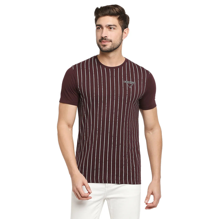 Dark Wine Regular Fit Men's Short Sleeves T-Shirt by Being Human Clothing