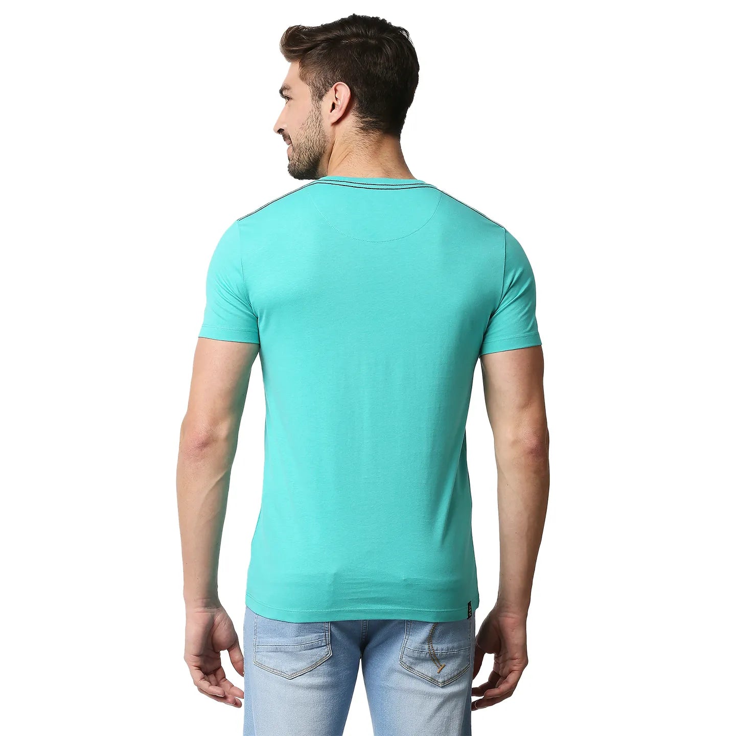 Blue Regular Fit Men's Short Sleeves T-Shirt by Being Human Clothing