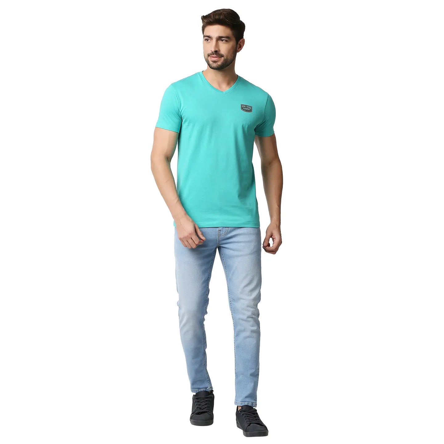 Blue Regular Fit Men's Short Sleeves T-Shirt by Being Human Clothing