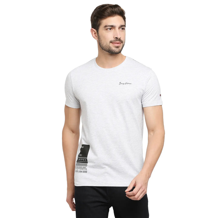Grey Regular Fit Men's Short Sleeves T-Shirt by Being Human Clothing