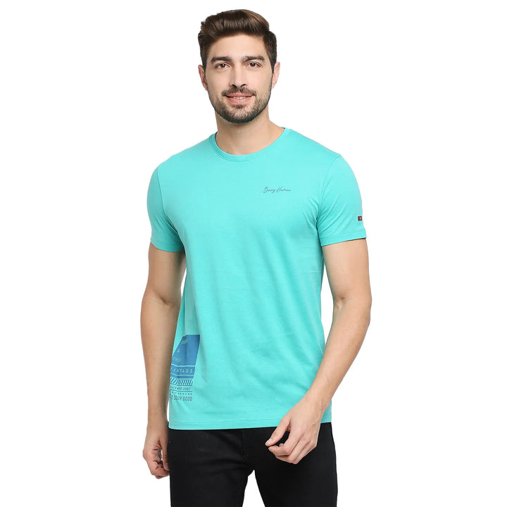 Blue Regular Fit Men's Short Sleeves T-Shirt by Being Human Clothing