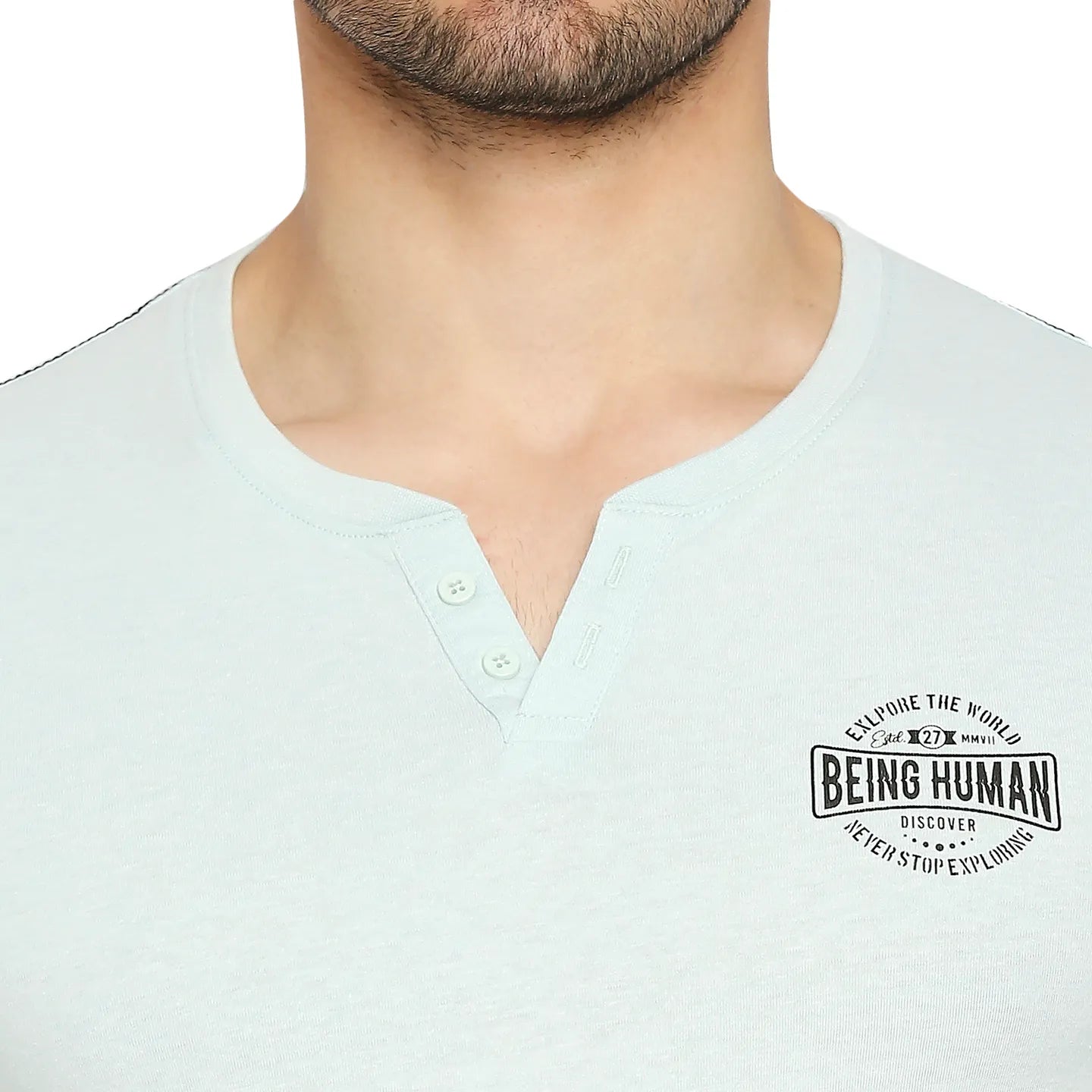 Grey Regular Fit Men's Short Sleeves T-Shirt by Being Human Clothing