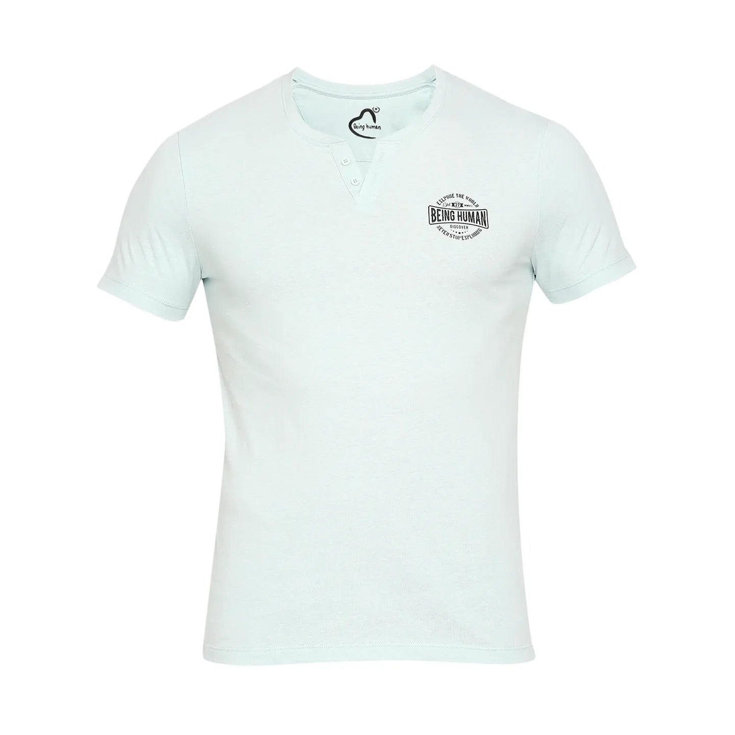 Grey Regular Fit Men's Short Sleeves T-Shirt by Being Human Clothing