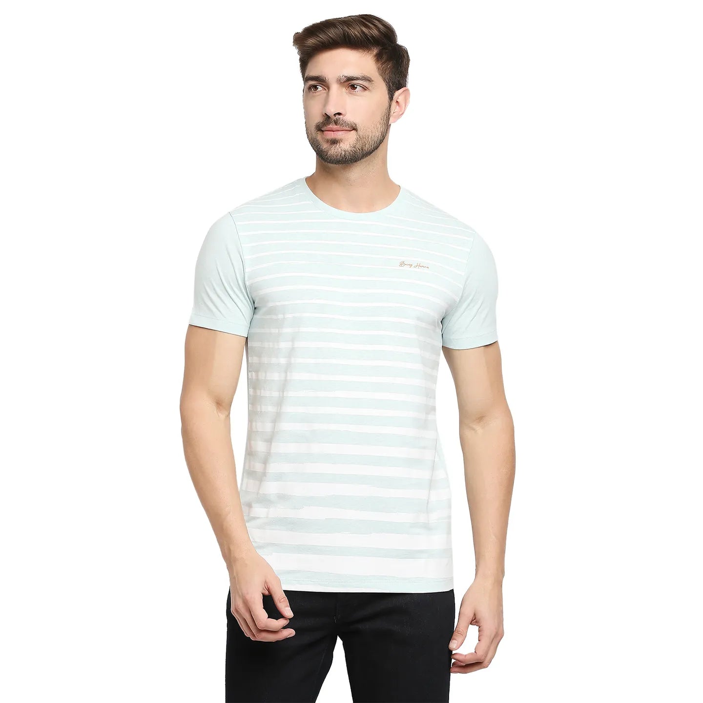 Grey Regular Fit Men's Short Sleeves T-Shirt by Being Human Clothing