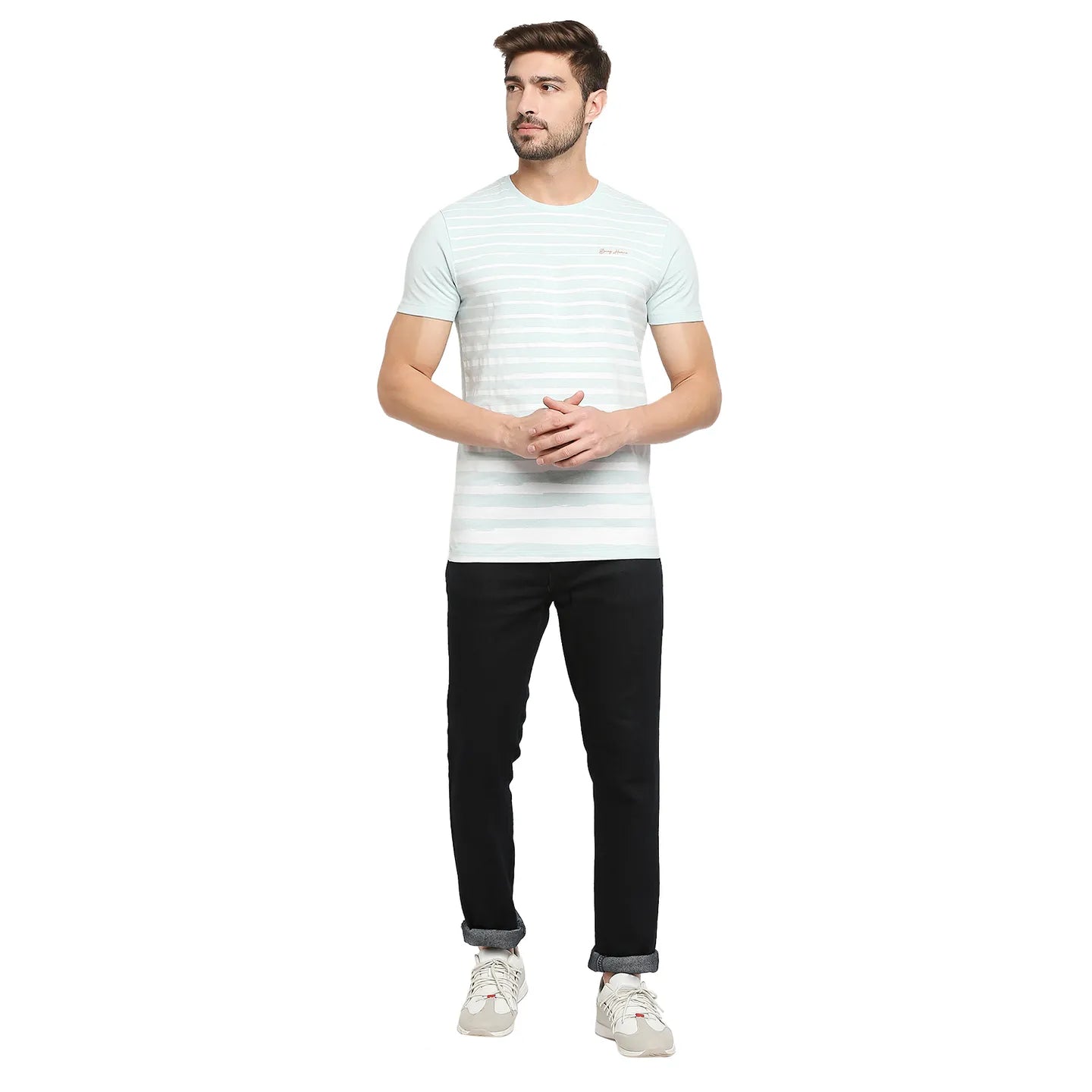 Grey Regular Fit Men's Short Sleeves T-Shirt by Being Human Clothing