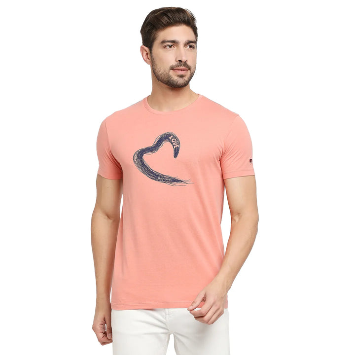Pink Regular Fit Men's Short Sleeves T-Shirt by Being Human Clothing
