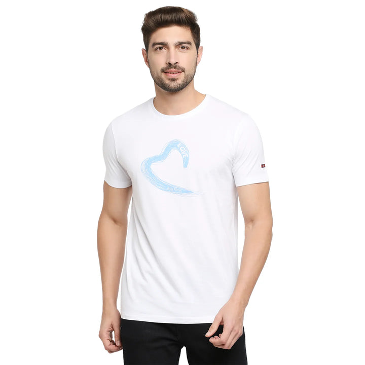 White Regular Fit Men's Short Sleeves T-Shirt by Being Human Clothing
