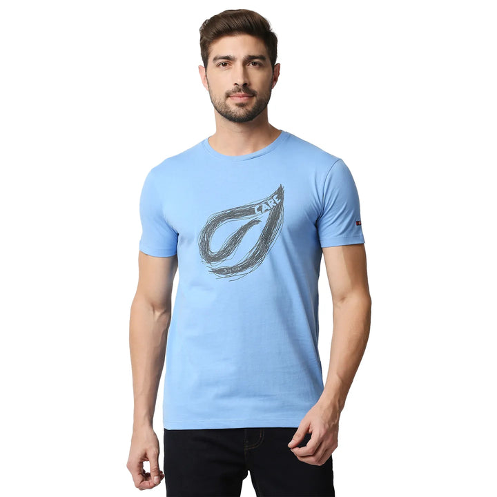 Blue Regular Fit Men's Short Sleeves T-Shirt by Being Human Clothing