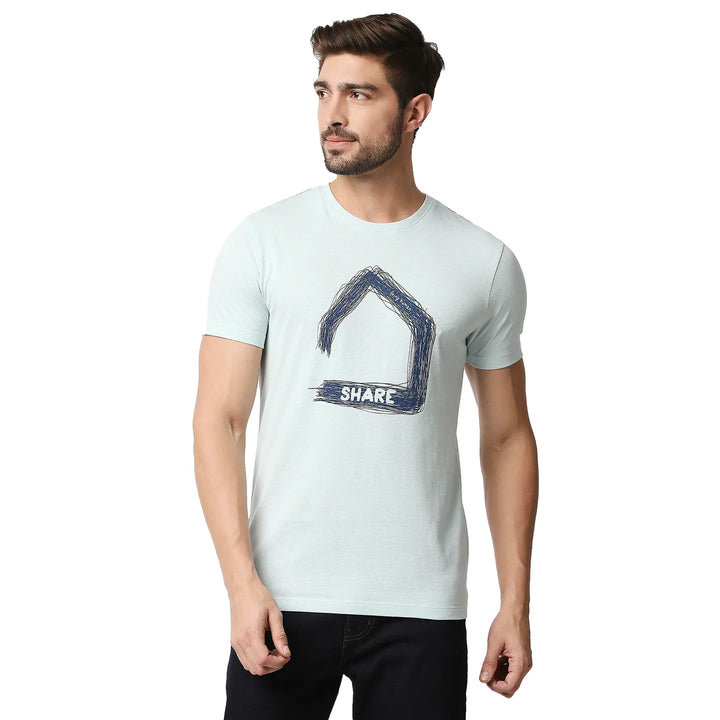 Grey Regular Fit Men's Short Sleeves T-Shirt by Being Human Clothing