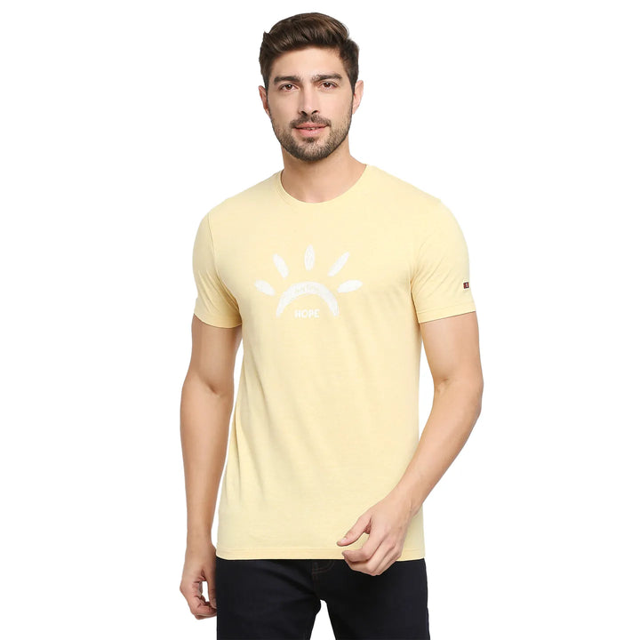 Yellow Regular Fit Men's Short Sleeves T-Shirt by Being Human Clothing