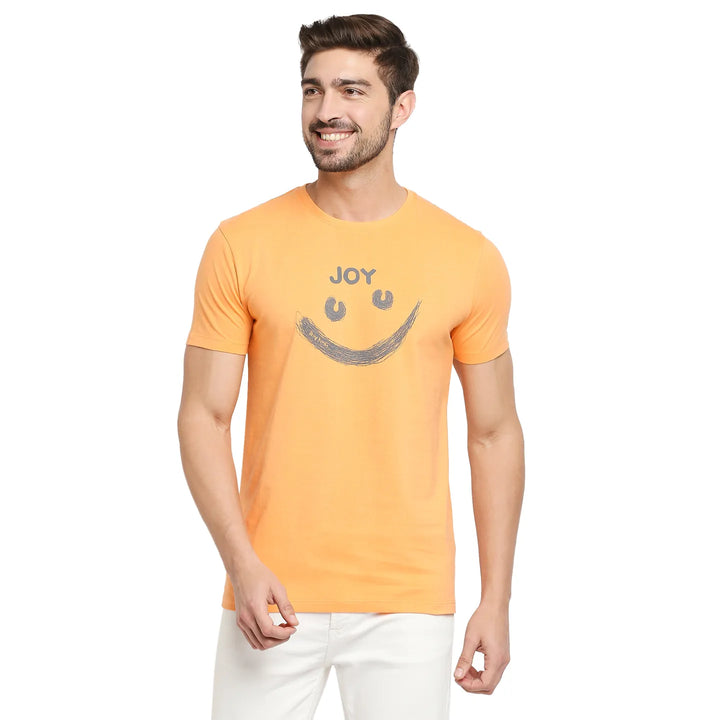 Orange Regular Fit Men's Short Sleeves T-Shirt by Being Human Clothing