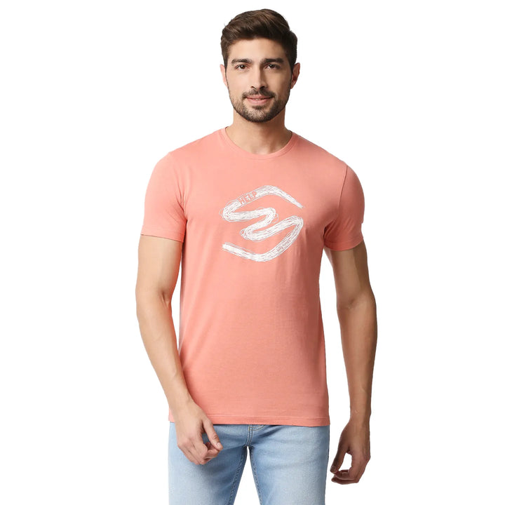 Pink Regular Fit Men's Short Sleeves T-Shirt by Being Human Clothing