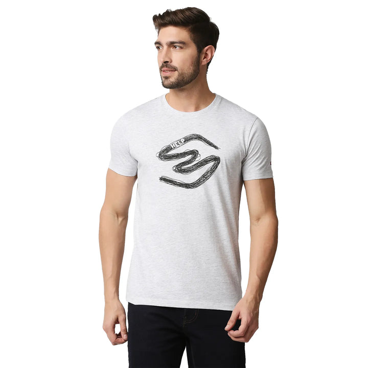 Grey Regular Fit Men's Short Sleeves T-Shirt by Being Human Clothing