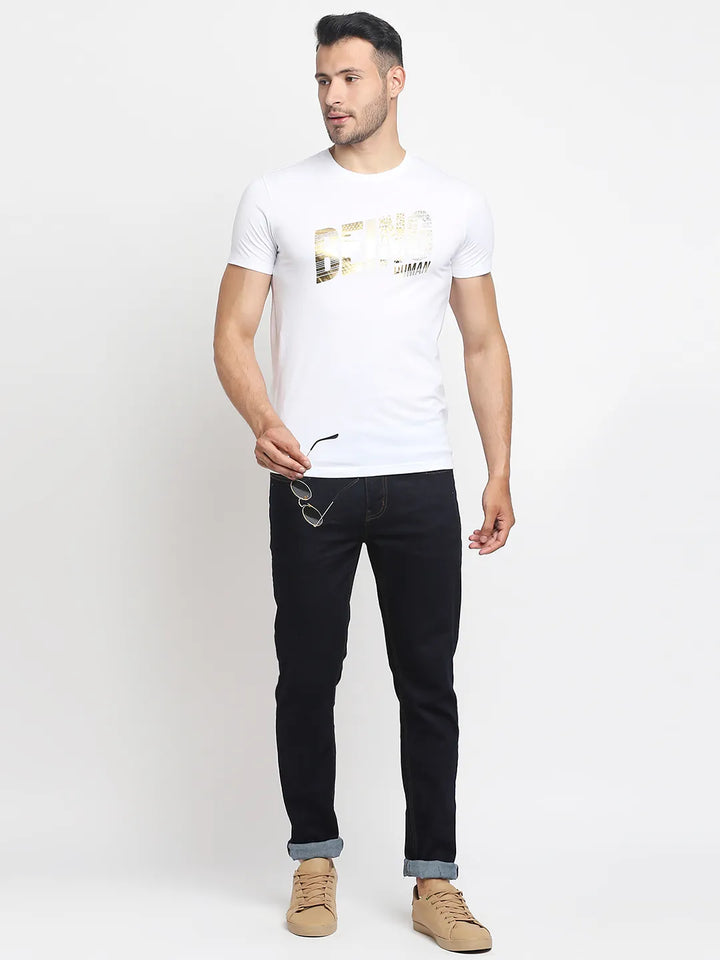 White Regular Fit Men's Short Sleeves T-Shirt by Being Human Clothing