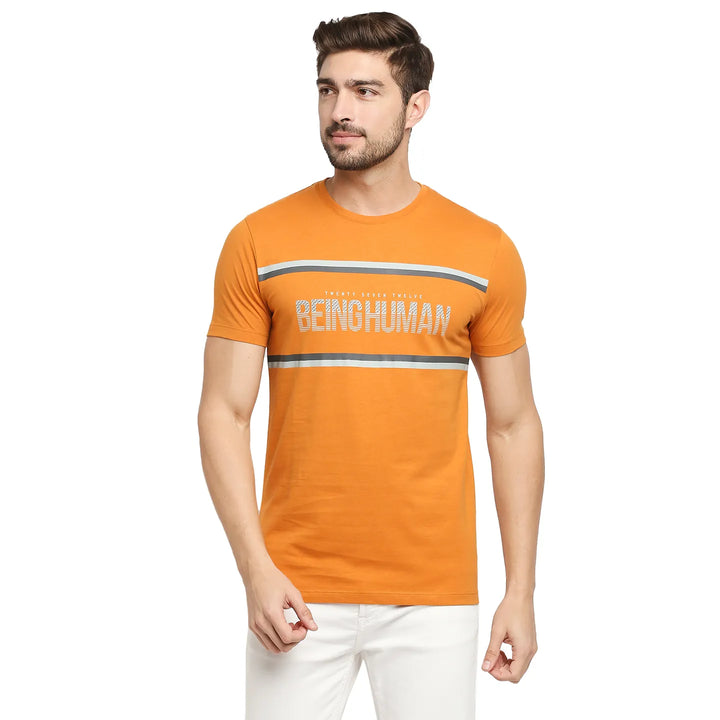 Yellow Regular Fit Men's Short Sleeves T-Shirt by Being Human Clothing