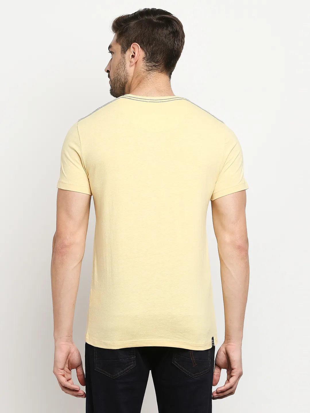 Yellow Regular Fit Men's Short Sleeves T-Shirt by Being Human Clothing
