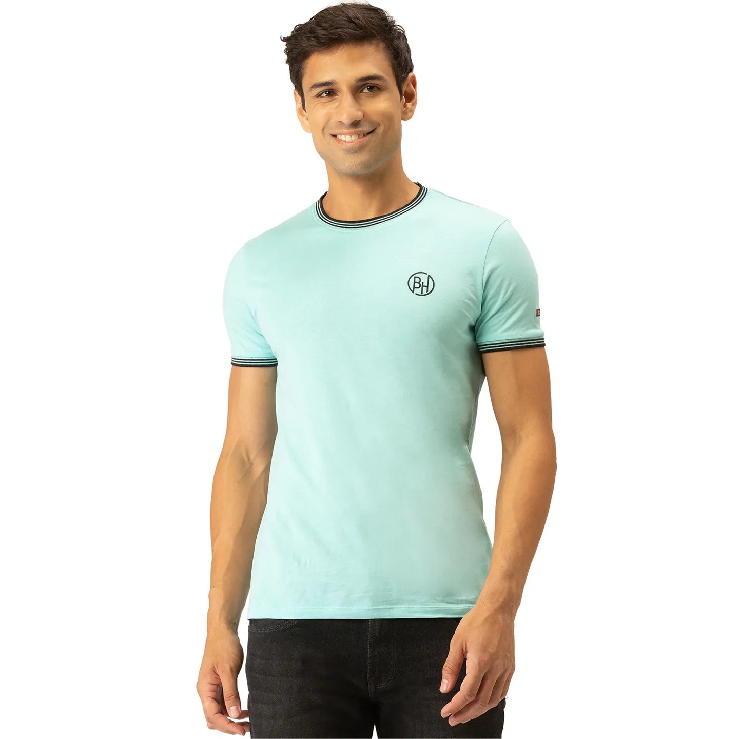 Blue Regular Fit Men's Short Sleeves T-Shirt by Being Human Clothing