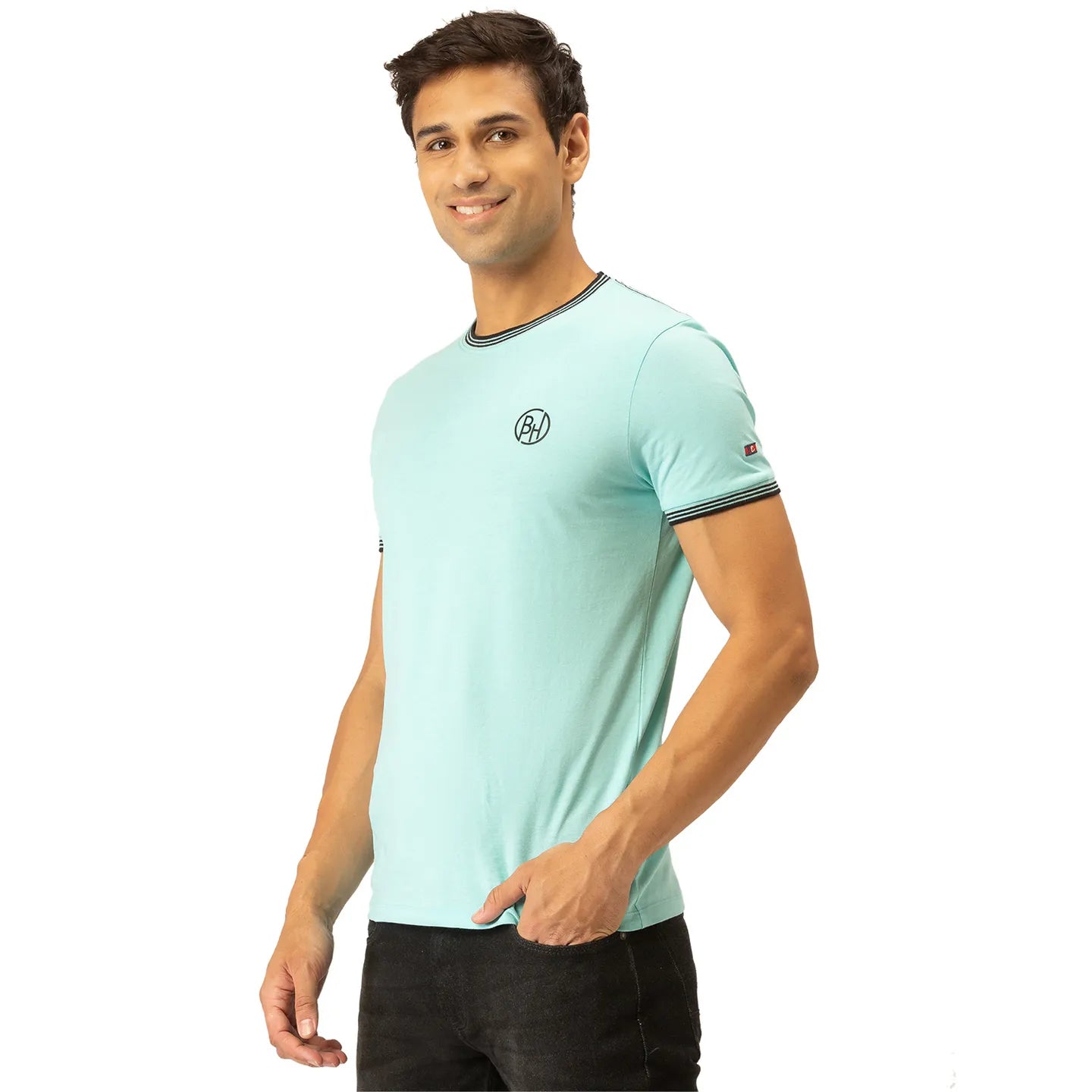 Blue Regular Fit Men's Short Sleeves T-Shirt by Being Human Clothing