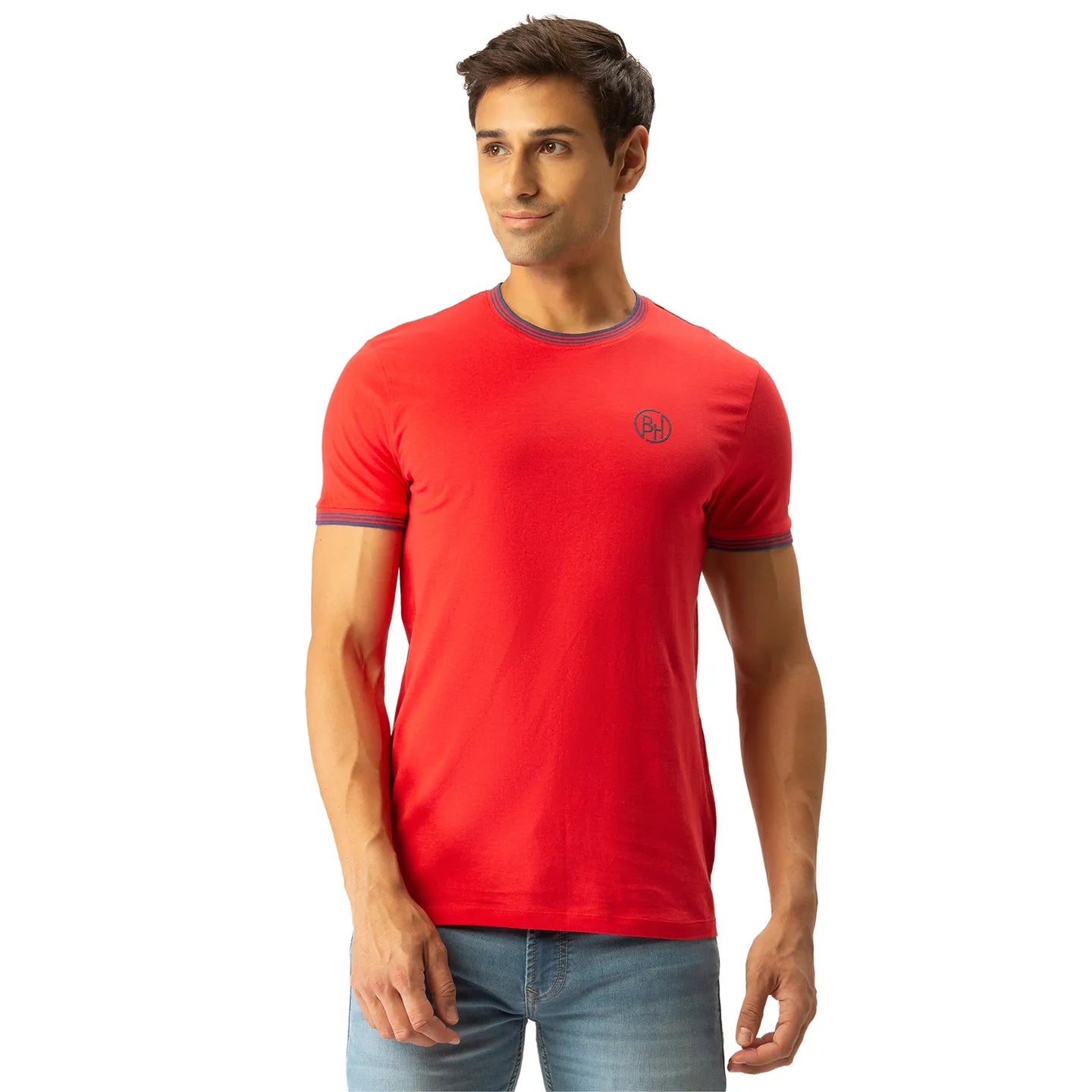 Red Regular Fit Men's Short Sleeves T-Shirt by Being Human Clothing