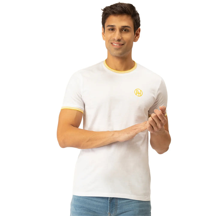 White Regular Fit Men's Short Sleeves T-Shirt by Being Human Clothing