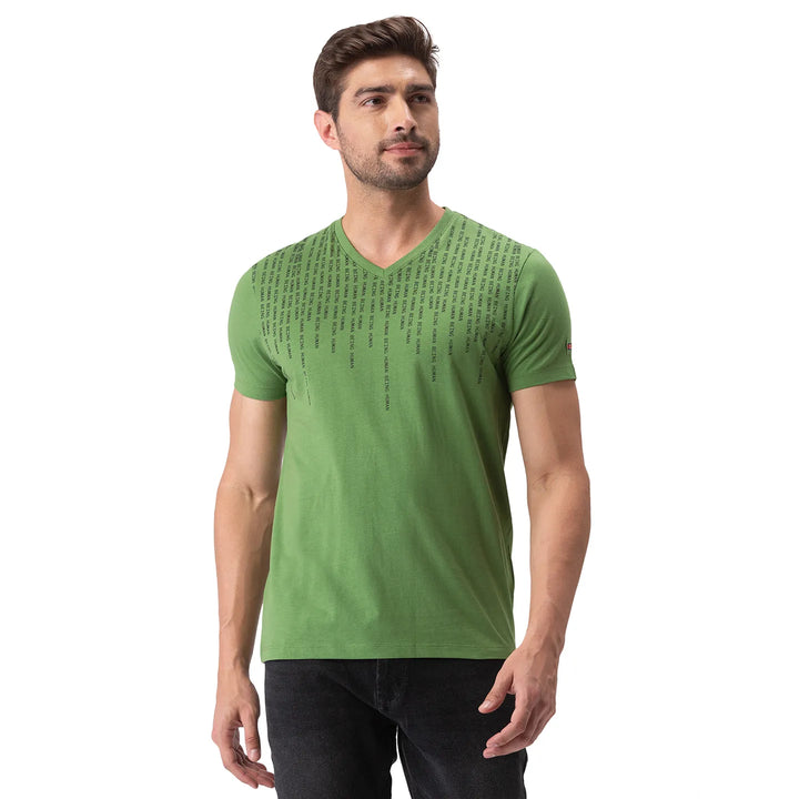 Green Regular Fit Men's Short Sleeves T-Shirt by Being Human Clothing