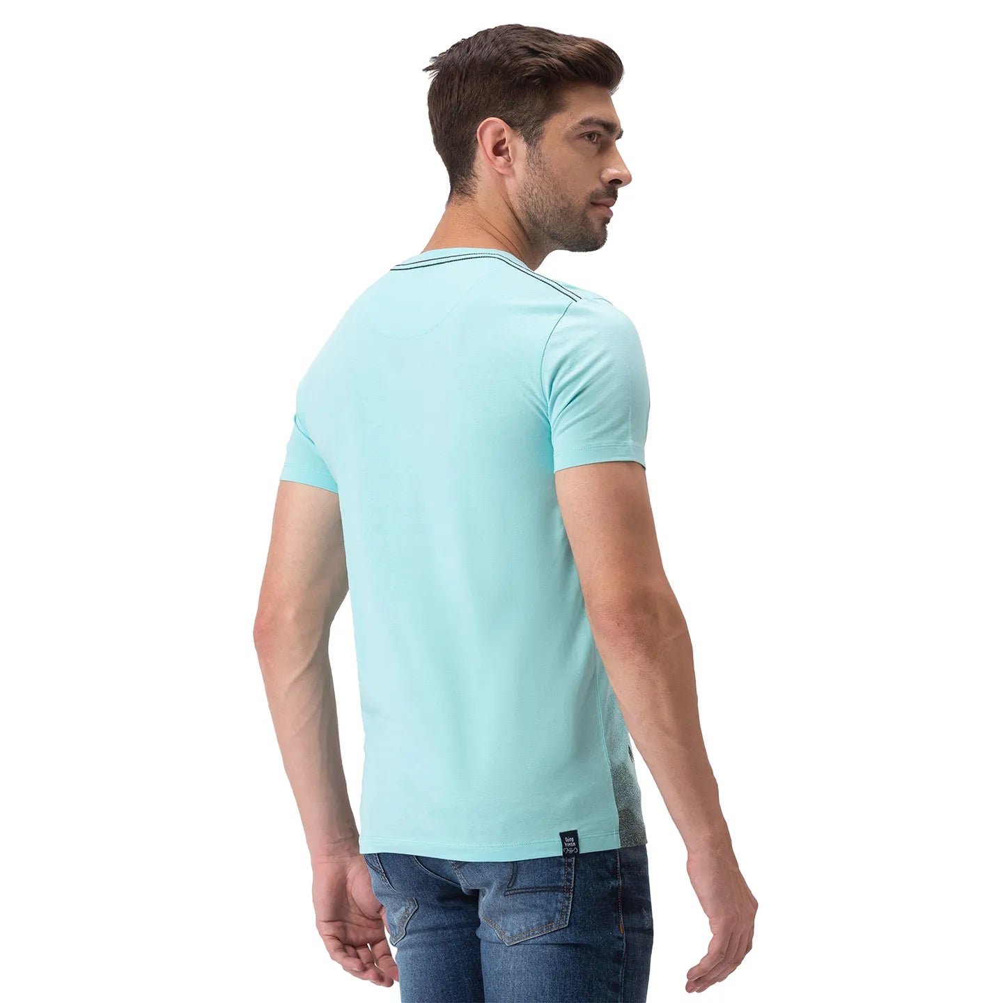 Blue Regular Fit Men's Short Sleeves T-Shirt by Being Human Clothing