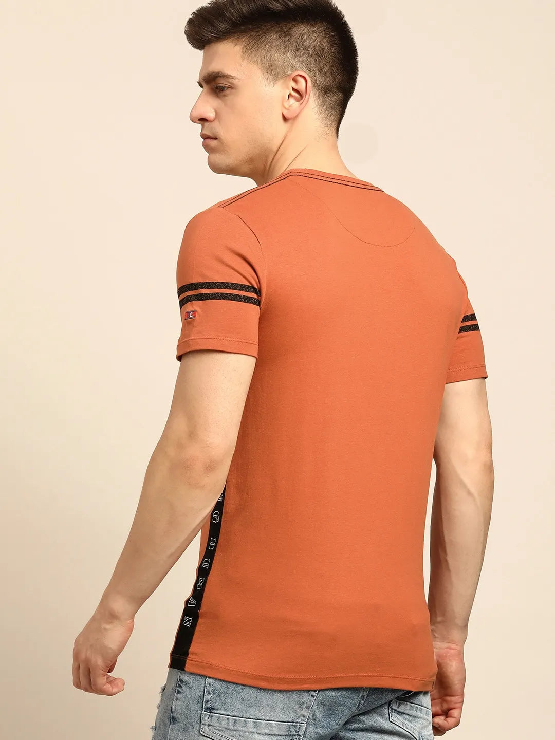 Brown Regular Fit Men's Short Sleeves T-Shirt by Being Human Clothing