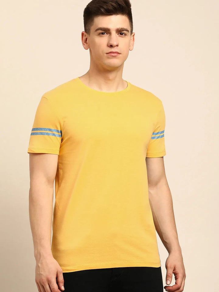 Yellow Regular Fit Men's Short Sleeves T-Shirt by Being Human Clothing